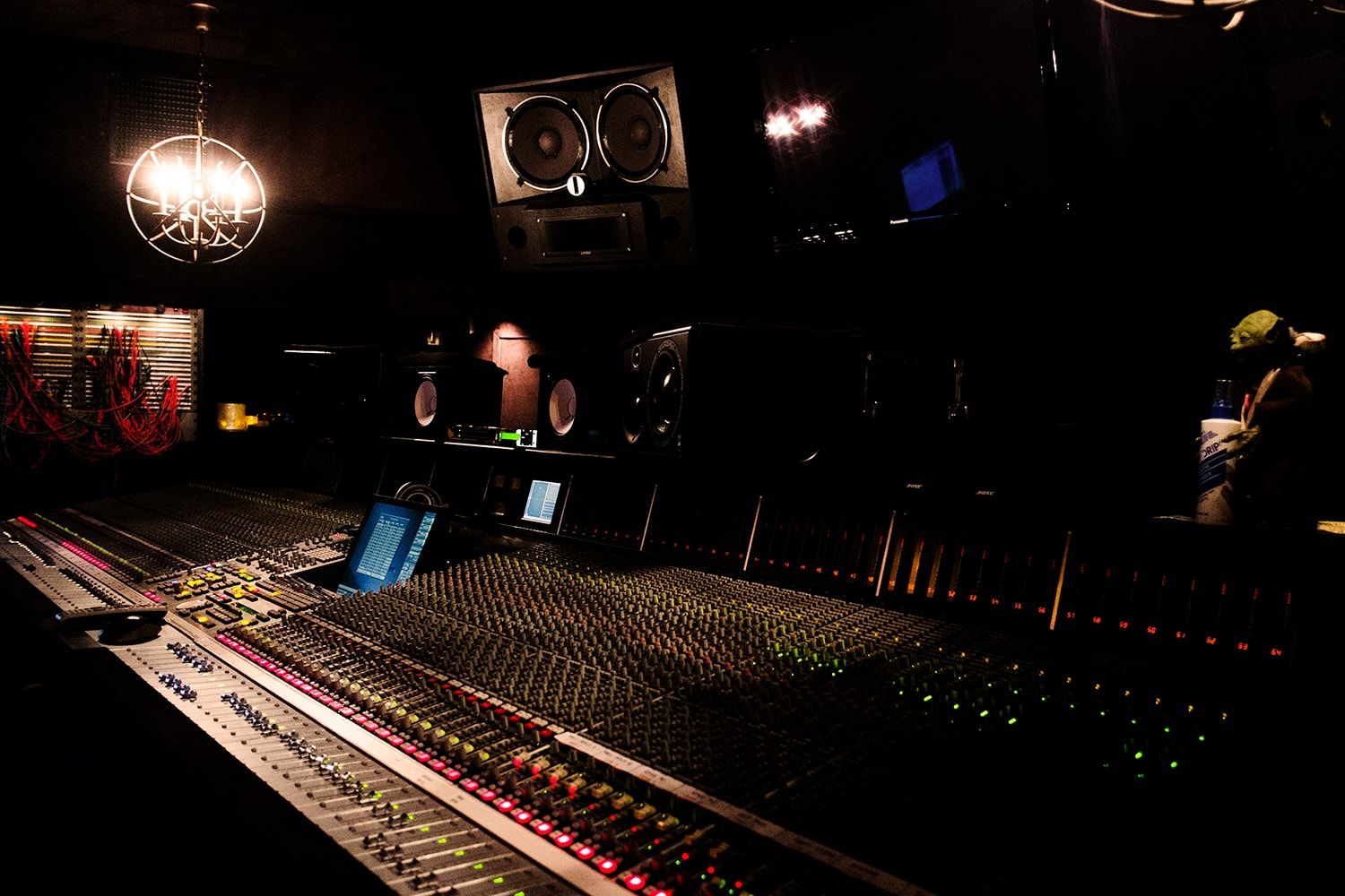 The mixing console and outboard rack at Canton House Studios
